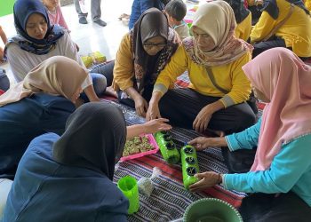 Produktifkan Pekarangan, Mahasiswa MMD Ajak PKK Kebonagung Bertani Model Hidroponik